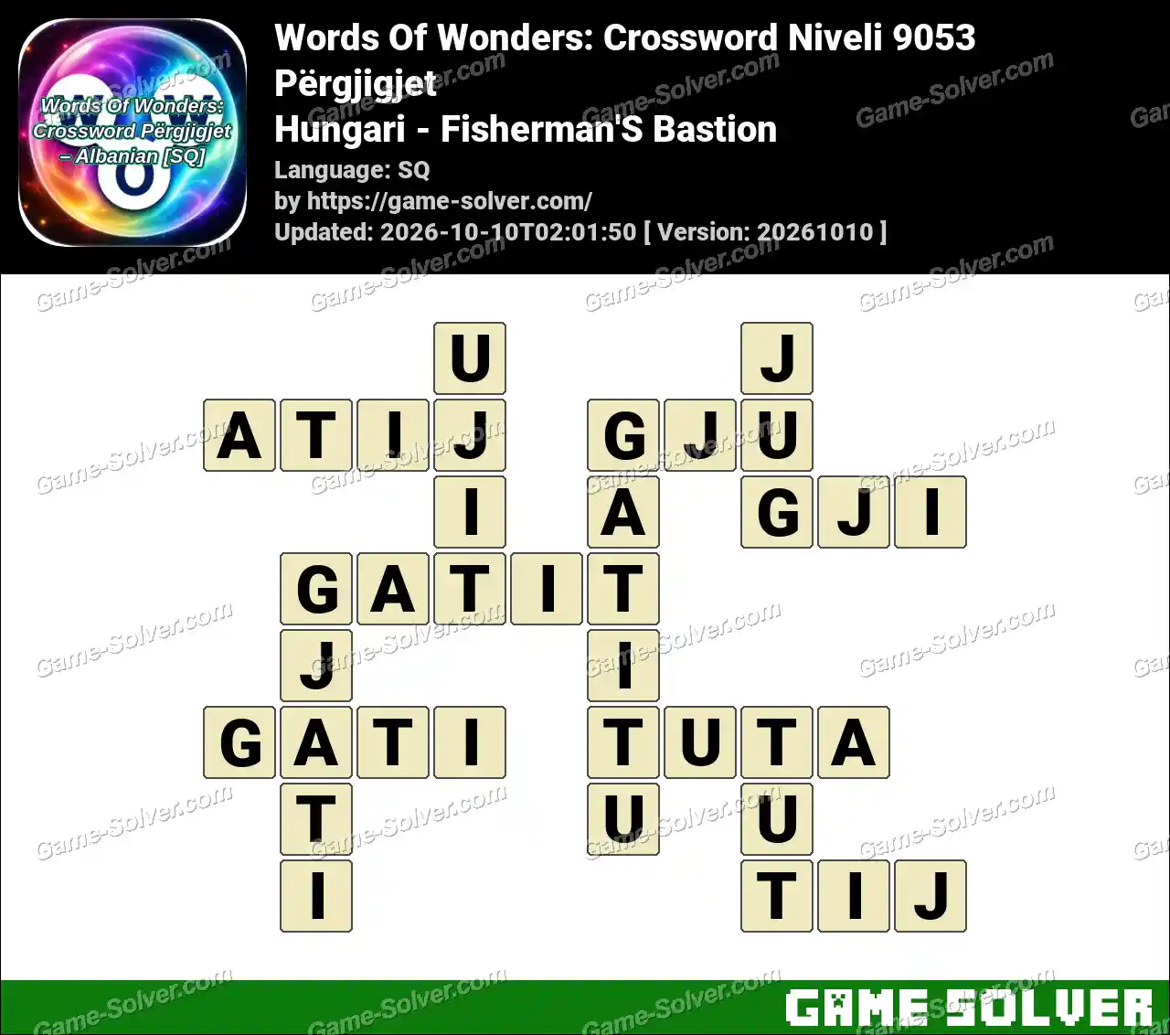 Words Of Wonders: Crossword Niveli 9053 Përgjigjet – Hungari – Fisherman’S Bastion